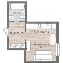 Студии в ЖК Дом Стаханов, 25.00 м²