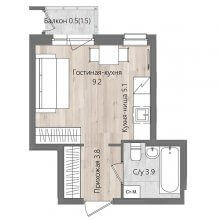 Студии в ЖК Дом Стаханов, 22.45 м²