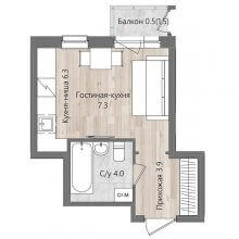 Студии в ЖК Дом Стаханов, 21.95 м²