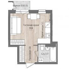 Студии в ЖК Дом Стаханов, 23.65 м²