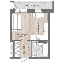 Студии в ЖК Дом Стаханов, 24.31 м²