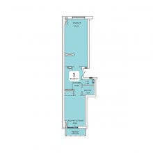 1-комн. квартира в ЖК Мост, 68.52 м²