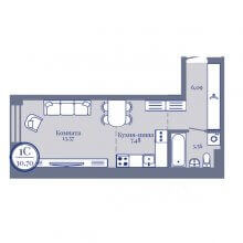 Студии в ЖК Верн, 30.70 м²