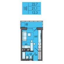 Студии в ЖК Ясно дом на Есенина 9а, 22.70 м²