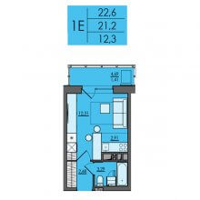 Студии в ЖК Ясно дом на Есенина 9а, 22.60 м²