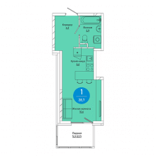 Студии в ЖК Веларт, 28.70 м²