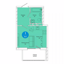 Студии в ЖК Веларт, 26.00 м²