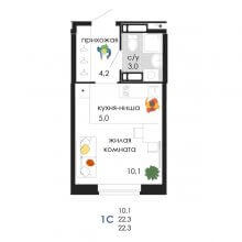 Студии в ЖК Пятница, 22.30 м²