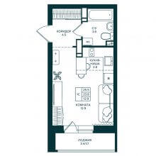 Студии в ЖК Loqo, 25.50 м²