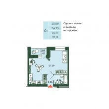 Студии в ЖК Камаполис, 37.13 м²