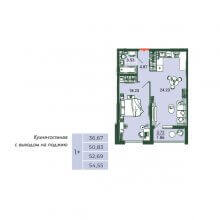 2-комн. евро квартира в ЖК Камаполис, 54.55 м²