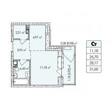 Студии в ЖК Собрание, 31.60 м²