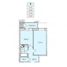 1-комн. квартира в ЖК Собрание, 43.65 м²