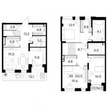 4-комн. квартира в ЖК Строганов, 152.50 м²