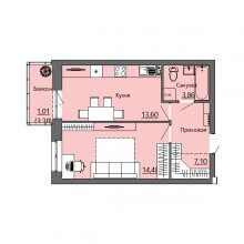 1-комн. квартира в ЖК Bright Life, 40.05 м²