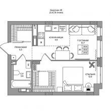 2-комн. евро квартира в ЖК Slide, 38.60 м²
