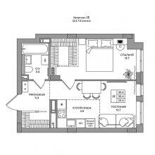 2-комн. евро квартира в ЖК Slide, 38.40 м²