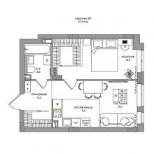 2-комн. евро квартира в ЖК Slide, 39.30 м²