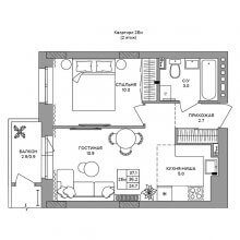 2-комн. евро квартира в ЖК Формат, 37.10 м²