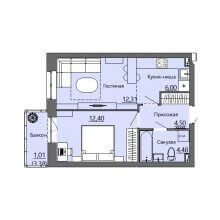 2-комн. евро квартира в ЖК Bright Life, 40.70 м²