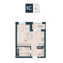 Студии в ЖК Дом на Советской, 34.30 м²