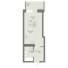 Студии в ЖК Август, 30.53 м²