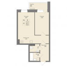 2-комн. евро квартира в ЖК Август, 50.82 м²