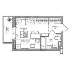 Студии в ЖК Quatro, 23.00 м²