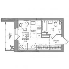 Студии в ЖК Quatro, 23.00 м²