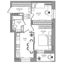 2-комн. квартира в ЖК Quatro, 48.90 м²