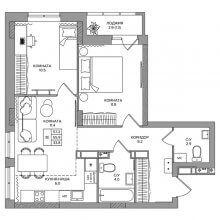 3-комн. квартира в ЖК Quatro, 57.20 м²