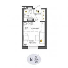 Студии в ЖК Утро, 21.80 м²