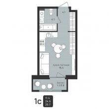 Студии в ЖК Ракета-дом Беляева, 25.70 м²