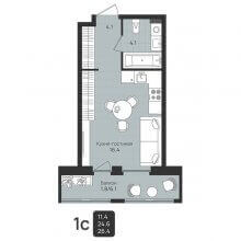 Студии в ЖК Ракета-дом Беляева, 26.40 м²