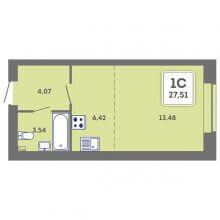 Студии в ЖК Романтик, 27.51 м²