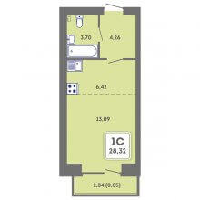 Студии в ЖК Романтик, 28.32 м²