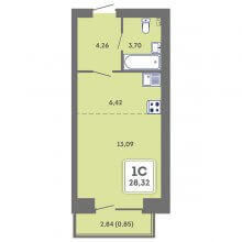 Студии в ЖК Романтик, 28.32 м²