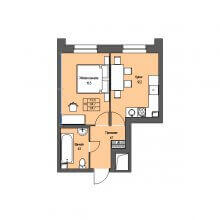 1-комн. квартира в ЖК Атриум Парк, 34.70 м²