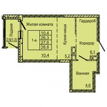 Студии в ЖК Латте, 28.80 м²