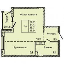 Студии в ЖК Латте, 36.90 м²
