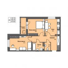 2-комн. квартира в ЖК Атриум Парк, 67.60 м²