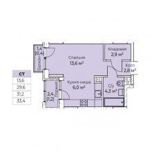 Студии в ЖК Ветлан, 33.40 м²