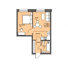 2-комн. евро квартира в ЖК Атриум Парк, 42.40 м²