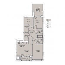 2-комн. евро квартира в ЖК Ветлан, 96.40 м²