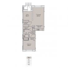 2-комн. евро квартира в ЖК Ветлан, 69.20 м²