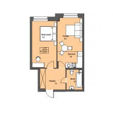 2-комн. евро квартира в ЖК Атриум Парк, 47.80 м²