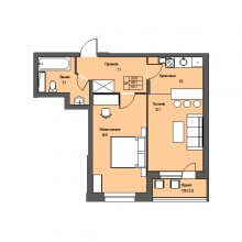 2-комн. евро квартира в ЖК Атриум Парк, 50.70 м²