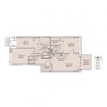 3-комн. евро квартира в ЖК Ветлан, 104.70 м²