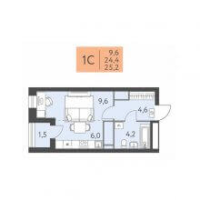 Студии в ЖК Левченко, 8, 25.20 м²