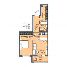 2-комн. евро квартира в ЖК Атриум Парк, 51.00 м²